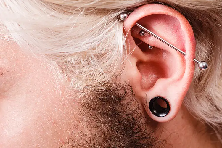 industrial, bar piercings